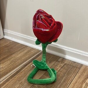 Elegant Red Velvet Rose Art Piece